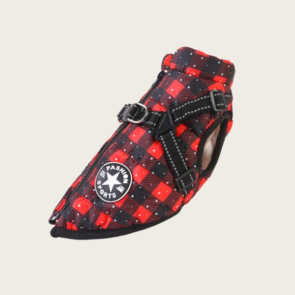 Winter Red Plaid Ski Suit Warm Coat for Small Dog Cat Pet Clothes - Picture 2 of 9